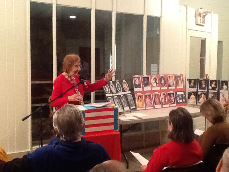 Mildred Speiser presenting "22The Secret Lives of (Some) Presidents' Wives" at Monday Night at the Master's, February 11, 2013. Mildred Speiser presenting "22The Secret Lives of (Some) Presidents' Wives" at Monday Night at the Master's, February 11, 2013.