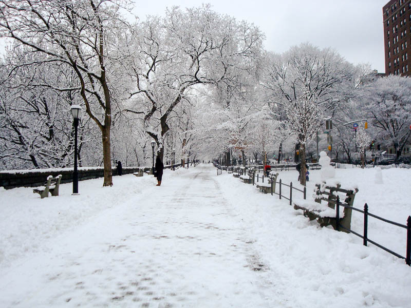 Snowy Riverside Drive
